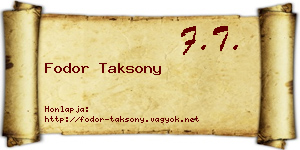 Fodor Taksony névjegykártya