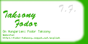 taksony fodor business card
